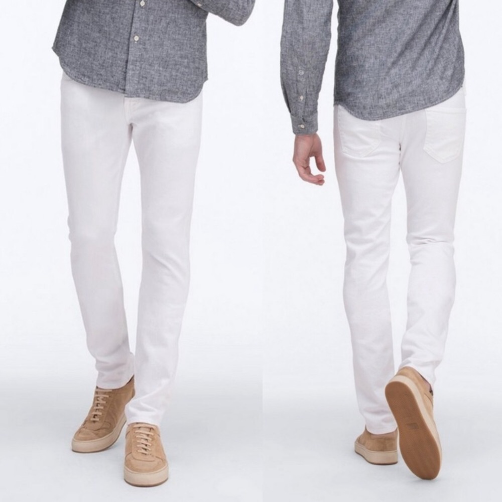 ADRIANO GOLDSCHMEID WHITE STRAIGHT LEG SLIM JEANS MENS 38